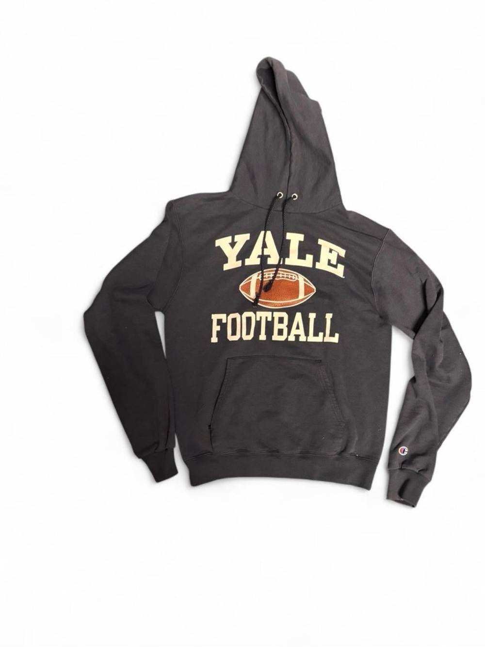Champion Yale Football Black Crewneck Hoodie